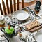 Set of 4 Ghost Pumpkins Halloween Placemats - 12x18 Inch (Black/Beige)